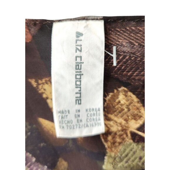 Sheer Chiffon Scarf With Vibrant Leaf Print 35x35 Inches Liz Claiborne - Picture 7 of 11